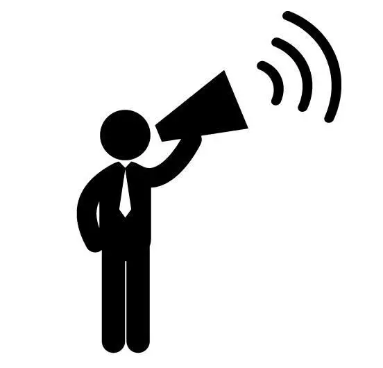 graphic of man shouting from microphone